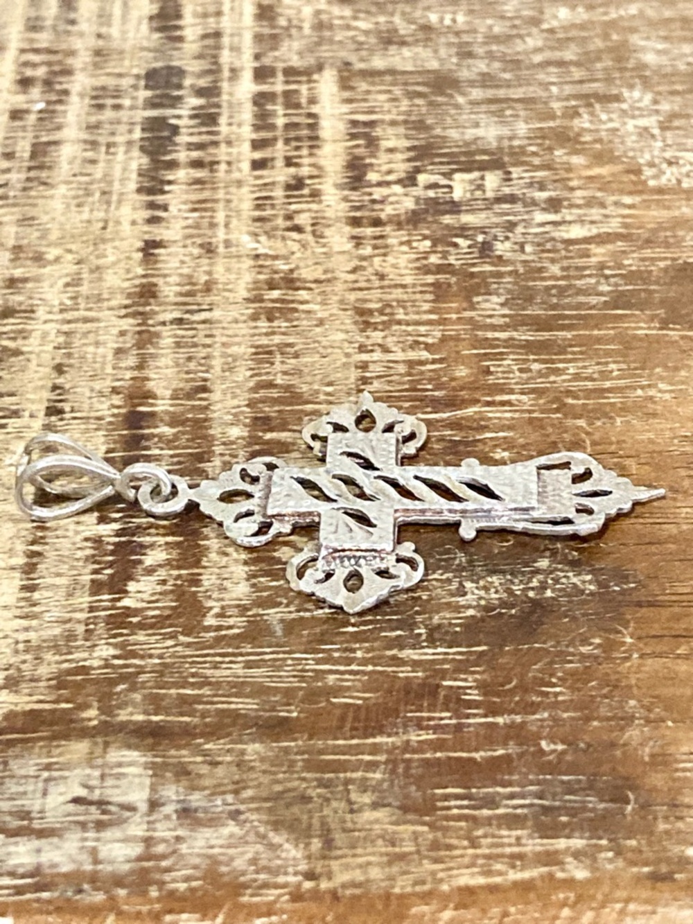 Sterling Silver Filigree Cross Pendant 2 1/8” - Picture 7 of 14